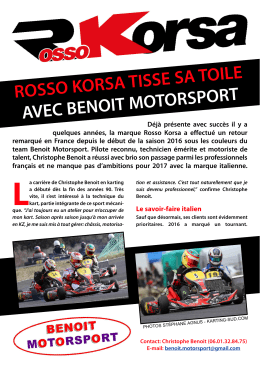 Rosso Korsa tisse sa toile avec Benoit Motorsport