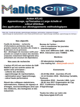 Action ATLAS Apprentissage, opTimisation &agrave; Large