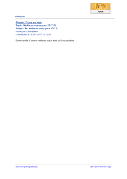 Forum: Trucs en vrac