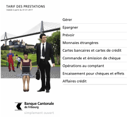 Tarif des prestations