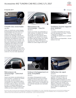 Accessoires 4X2 TUNDRA CAB REG LONG 5,7L 2017