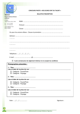 bulletin d`inscription