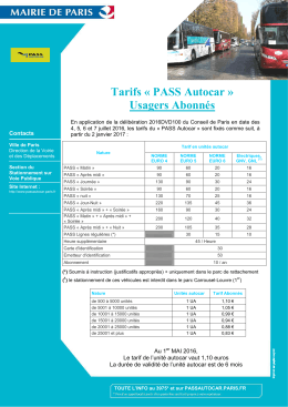 TARIFS EN UNITES - ABONNES - au 2017-01-02 V2