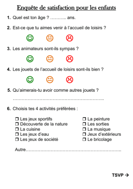 Sondage Enfants - St Jean sur Vilaine