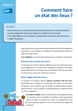 Comment faire un état des lieux