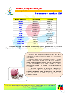 Traitements et pensions 2017 - SNUipp