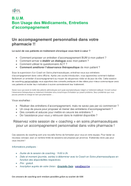 BUM Bon Usage des M&eacute;dicaments, Entretiens d