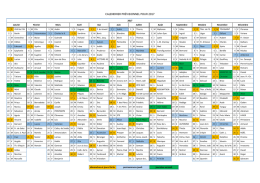 le calendrier previsionnel de l`année 2017