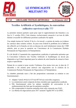 Pour accéder à la Circulaire Textile Artificiels et Synthétiques N°10