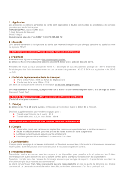 1 : Application 2 : Acompte 3 : Paiement 4 : Forfait de d&eacute;placement