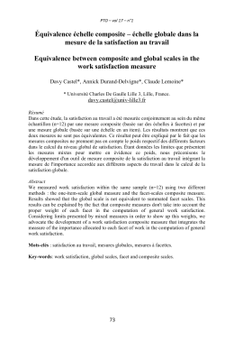 échelle globale dans la mesure de la satisfaction au travail