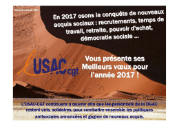 En 2017 osons la conquête de nouveaux acquis sociaux - USAC-CGT