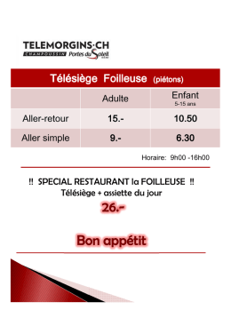 Tarifs et ouvertures sur Morgins