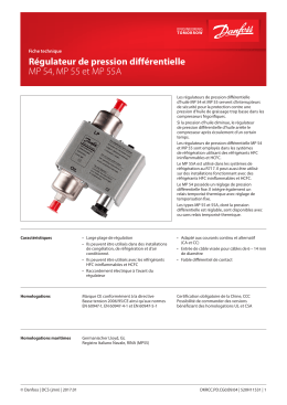 Régulateur de pression différentielle MP 54, MP 55 et MP