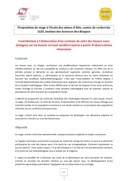 Proposition de stage à l`Ecole des mines d`Alès, centre de recherche