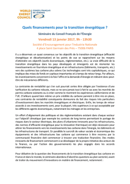 Quels financements pour la transition énergétique