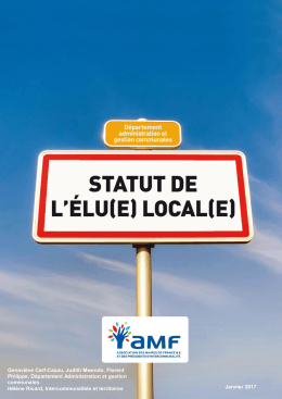 Le statut de l`&eacute;lu &agrave; jour au 1er janvier 2017 juillet-aout