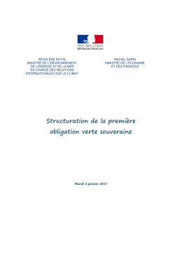 Structuration de la premi&egrave;re obligation verte souveraine