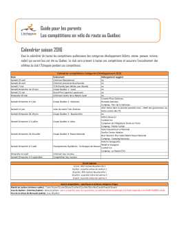 Guide pour les parents Les compétitions en vélo de route au