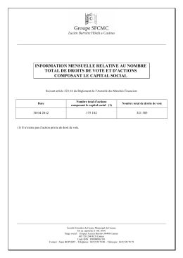 Droits de vote au 30 04 2012