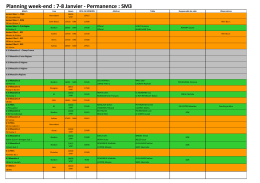 Planning et désignations du 7 et 8 Janvier 2017