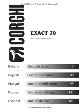 Handbuch Achsmessger&auml;t Corghi Exact 70