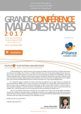 Inscription - Alliance Maladies Rares
