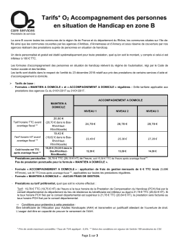 Télécharger les tarifs