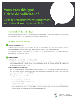 Vous êtes désigné à titre de solliciteur - Services en ligne