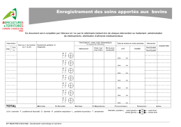 Enregistrement des soins apportés aux bovins