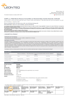 16.00% pa Multi Barrier Reverse Convertible sur