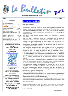 Le mot du Président - Accueil - L`Association des Auditeurs de l