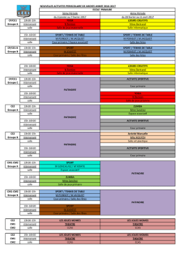 Planning NAP Primaire