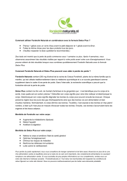 Comment utiliser Forskolin Naturals en combinaison avec la formule