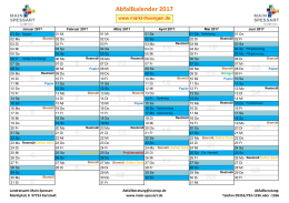 Abfallkalender 2017 Th&uuml;ngen