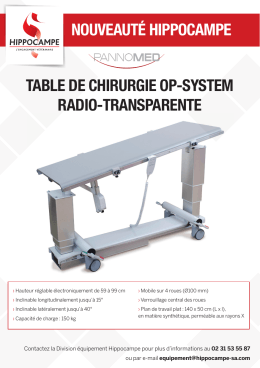 table de chirurgie op-system radio-transparente