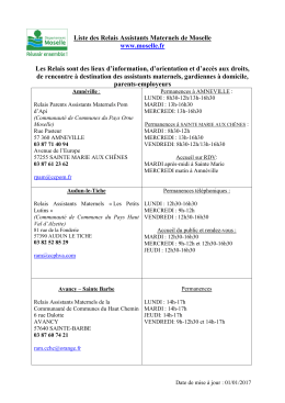 T&eacute;l&eacute;charger la liste des Relais Assistants Maternels de Moselle