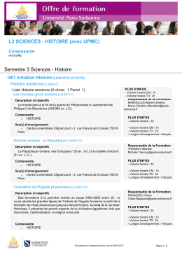 Histoire - Universit&eacute; Paris