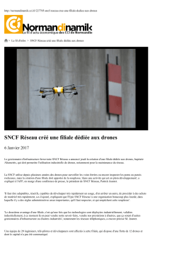 SNCF R&eacute;seau cr&eacute;&eacute; une filiale d&eacute;di&eacute;e aux drones