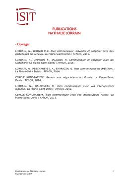publications nathalie lorrain