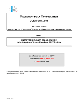 Règlement de consultation - Le site des marchés publics