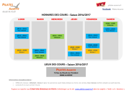 Grille horaires - Pilates