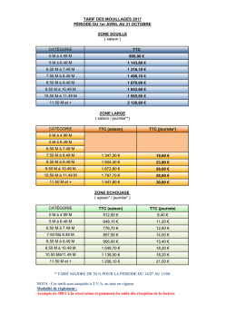 TTC (saison) TTC (journée*) 1 347,20 € 19,60 € 1 504,40 € 23,80