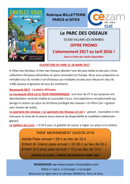 Billetterie PARCOISEAUX.pub - Cezam Rhône