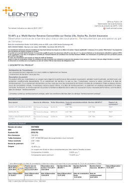 10.40% pa Multi Barrier Reverse Convertible sur Swiss