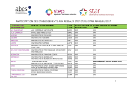 Liste des établissements membres des réseaux Star et/ou Step