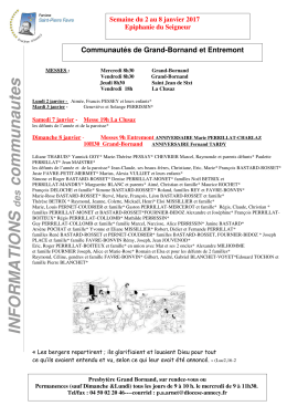 Info Le Grand Bornand-Entremont du 2 au 8