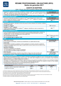 RÉGIME PROFESSIONNEL OBLIGATOIRE (RPO) Notice