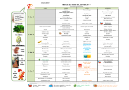 Menus du mois de Janvier 2017