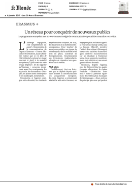 erasmus + Un r&eacute;seaupour conqu&eacute;rir denouveaux publics